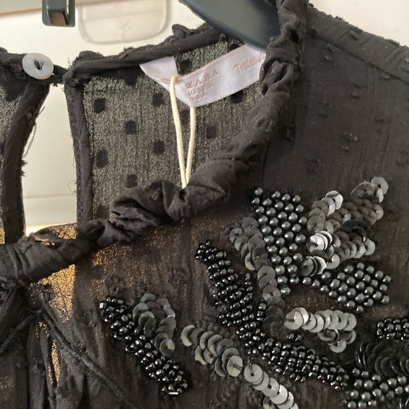 Zara Swiss Dot Sheer Blouse - Picture 6 of 14